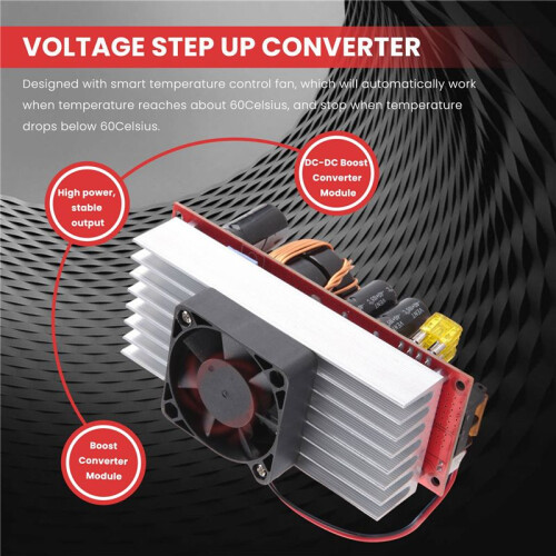 1500W 30A - Boost Converter Module 10-60V Naar 12-97V Spanning Step  Converter Boost CC CV Voedingsmodule
