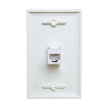 Confezione da 1 Piastra da Parete Ethernet un 1 Porta, Piastra da Parete Jack  con Inserto Accoppiatore nel Linea RJ45  da Femmina un