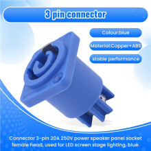10PCS Powercon Connector 3 Pins 20A 250V Power Speaker Panel Socket Female for LED Screen Stage Lighting,