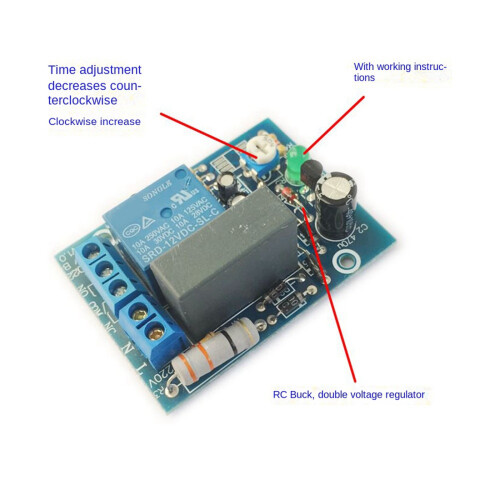AC 220V Adjustable Timer Delay  Turn /Off  Relay Module New(0-10 Minutes) 1