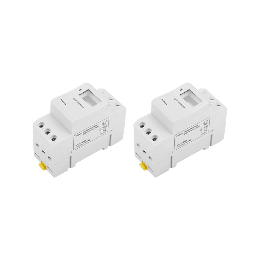 2X Thc15a Digital Timer Programmable Electronic Control Delay Din Rail Ac220-240V Light 6034120138828