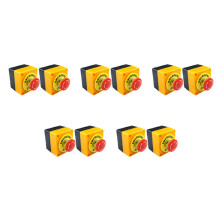 10Pcs Red Mushroom Emergency Stop Shut Off Push Button No + Nc 22mm Cnc Gecko