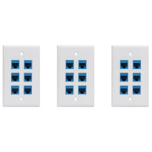 3X Cat 6 Ethernet Wall Plate 6 Port,Ethernet Wall Plate Female-Female Removable Compatible with Cat7/6/6E/5/5E