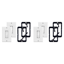 Paquet de 4 Plaques Murales à Brosse avec Support de Montage Basse Tension Simple Passage de Câble à Travers L'Insert pour Fil D'Enceinte
