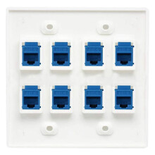 2X Ethernet Wall Plate 8 Port - Double Gang Cat6 RJ45 Jack Network Cable Faceplate Female to Female -