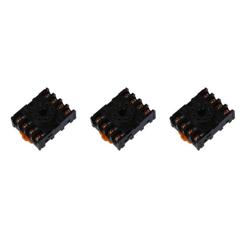 3X New 8 Round Pin 8-Pin PF083A Relay Base Socket