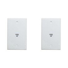 2-Pack 1- Ethernet-Väggplatta,  Jack-Väggplatta med RJ45  Hona Till Hona Inline-Kopplingsinsats