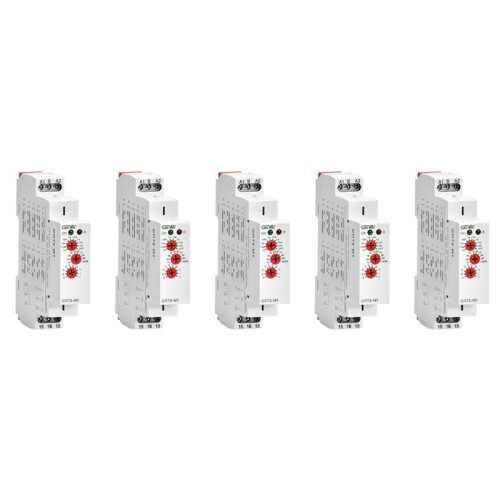 5X GEYA GRT8-M1  Off  Delay Relay 16A AC/DC12V-240V Multifunction Din Rail Automatic Timer Relay
