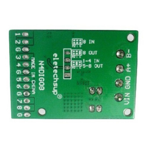 2X 8Ch Input/Output Digital  TTL LvTTL CMOS RS485 IO Control Module Modbus Rtu Board for PLC Relay(with Terminal) 2