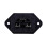 2X AC 250V 10A IEC 320 C13 Panel Mount Plug Connector Socket Black 4