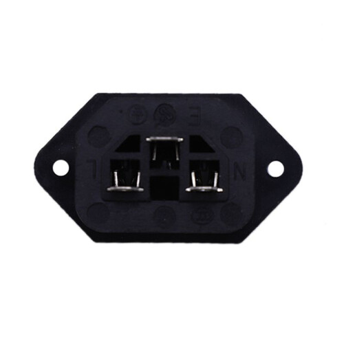 2X AC 250V 10A IEC 320 C13 Panel Mount Plug Connector Socket Black 2