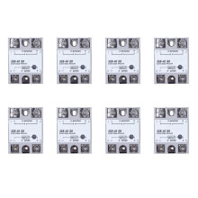8X Single Phase Solid State Relay - SSR-40DD 40A DC3-32V DC5-60V White+Silver