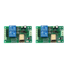 2X Esp8266 Esp-12F Wifi Relay Module 2Channel 5V/8-80V Network Relay for Ide Home App Remot Control