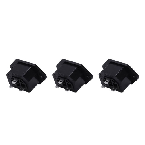 3X AC 250V 10A IEC 320 C13 Panel Mount Plug Connector Socket Black