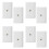 8-Pack 1-Port Ethernet Wall Plate,  Jack Wall Plate with RJ45  Female to Female Inline Coupler Insert 1