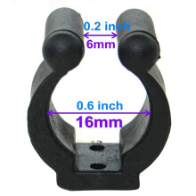 60 Pcs Fishing Pole Rod Holder Clips Black 16mm Inside Dia Fishing Rod Storage Clips
