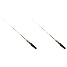 2X Titanium Alloy Carbon Ultra Short Ice Fishing Rod 70cm Insert Solid Soft Tail Rod (Straight Handle)