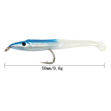 SUNMILE Fake Fishing Lure Sea Fishing Lure Bait with Hook Eel Bionic Bait 5cm/0.6G T Tail 75Pcs