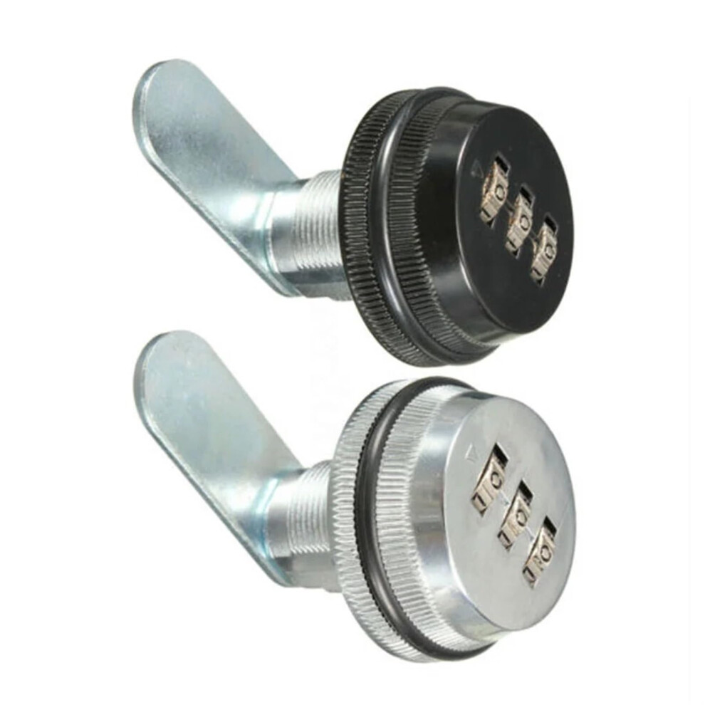 3 Digit Combination Cam Lock 7/8 Inch Rotary Tongue Mailbox Lock Keyless Security For Cabinet Drawer Silver 9351714934688