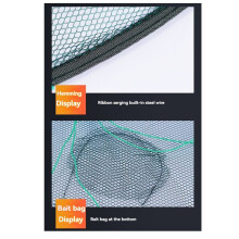 Portable Foldable Fishing Net Hand Net with Fishing Rope for Catching Fishes Crabs Lobster Fishing Accessories