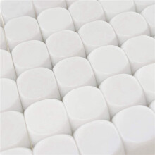 100 Pack 16MM Blank White Dice Set Acrylic Rounded D6 Dice Cubes for Game,Party,Fun,DIY Sticker and Math Teaching