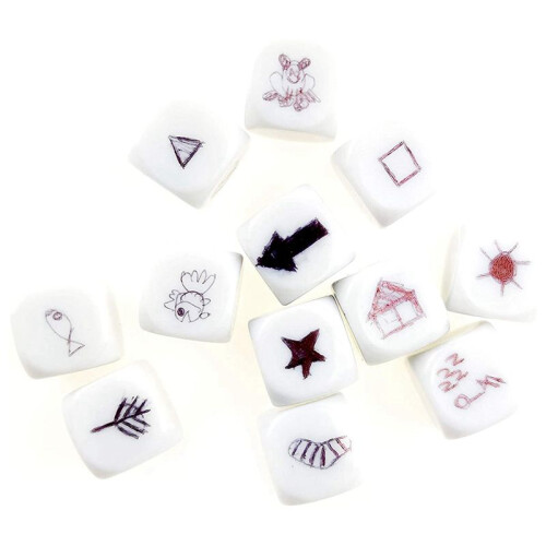 100 Pack 16MM Blank White Dice Set Acrylic Rounded D6 Dice Cubes for Game,Party,Fun,DIY Sticker and Math Teaching 1