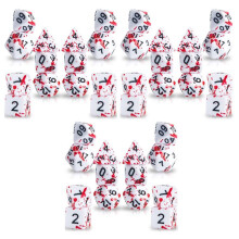 42 Pieces Blood Splatter Dice Polyhedral 7-Die Dice Set for RPG DND Role Playing Dice Games