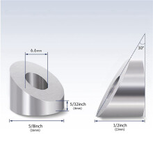 40 Pack 30 Graden Roestvrijstalen Hoek Afgeschuinde , 1/4 Inch/6,6 mm 30 Graden voor Kabelrailset