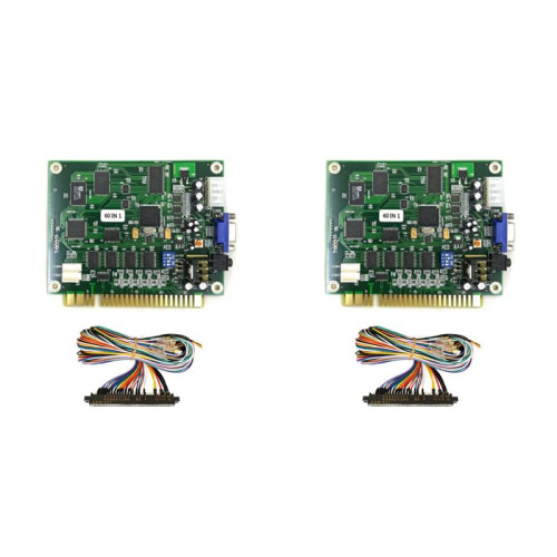 2X 60 Em 1 Multicade PCB Board Arcade Game Board com 28P Cable VGA Output Arcade Game Board Horizontal para Jamma Arcade