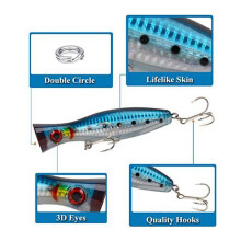 Señuelos de Pesca Superficie - Corchete - Paquete de Pesca de Captura / Rotación - Pesca en el Mar - 10 Piezas - 12,5cm Y 40 Gramos