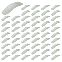 150Pcs 1.6cm Pesca Esca Bigattini Grub Molli Baits Worms Nottilucenti Luminous Notte Glow
