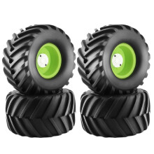 4 Stuks 12 mm Zeskantige Naven RC Vrachtwagenbanden en Wielen 2,95 Banden voor 1/10 voor Rustler Stampede Hoss 4x4 Groen