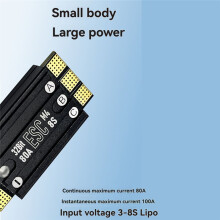 ESC 48K AM32 3-8S 80A para Drones de Carreras FPV, Controlador de Velocidad Electrónico Único, Estabilidad de Vuelo Mejorada