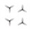 1,2x0,9x3 1,22 Polegadas 3-Blades Hélice PC FPV Hélice 1mm Eixo para RC FPV Drones Peças DIY Cinza 1
