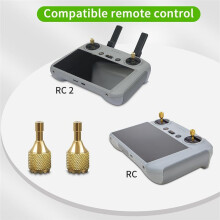 Joysticks para RC, RC 2 (Neo, Flip, Air 3S/3, 5/4/3 Pro, 3), Acessório de Polegar para Controle Remoto de Metal Dourado