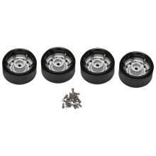 4Pcs Metal 1.9Inch Beadlock Wheel Rim Hub for 1/10 Rc Crawler Car Axial Scx10 90046 Trx4 Rc4Wd D90 D110 ,Silver 12 small holes