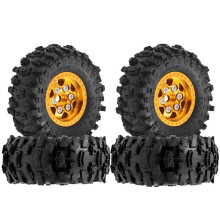 4 Stuks 63 mm 1,0 Inch Metalen Beadlock-Velgbandset voor 1/18 TRX4M SCX24 RC Crawler-Auto-Upgradeonderdelen