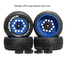 Pneu de Caminhão Desert Short Course 110 mm com Roda Sextavada de Vários Tamanhos para Vários Carros RC Verde