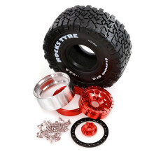 4pcs 120mm 1.9Inch Beadlock Wheel Rim Rubber Tire Set for 1/10 RC Crawler Car Axial SCX10 Pro Capra TRX4 D90 Orange