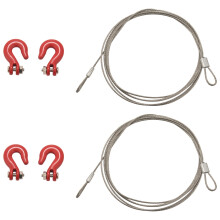 2X 1: 10 RC Crawler Accessories Metal Trailer Wire Rope Tow Rope with Hooks for RC Car 1/10 D90 Axial SCX10 Truck Parts