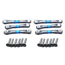 6Pcs Metal Steering Tie Rod Link Rod for TT02 TT02T 1/10 RC Car Parts Accessories,