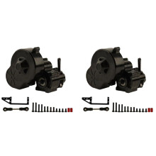 2X Metall-Komplettgetriebe mit Dig Gear 1-Gang für 1/10 RC Crawler Car Axial SCX10 AX10 Wraith, Schwarz