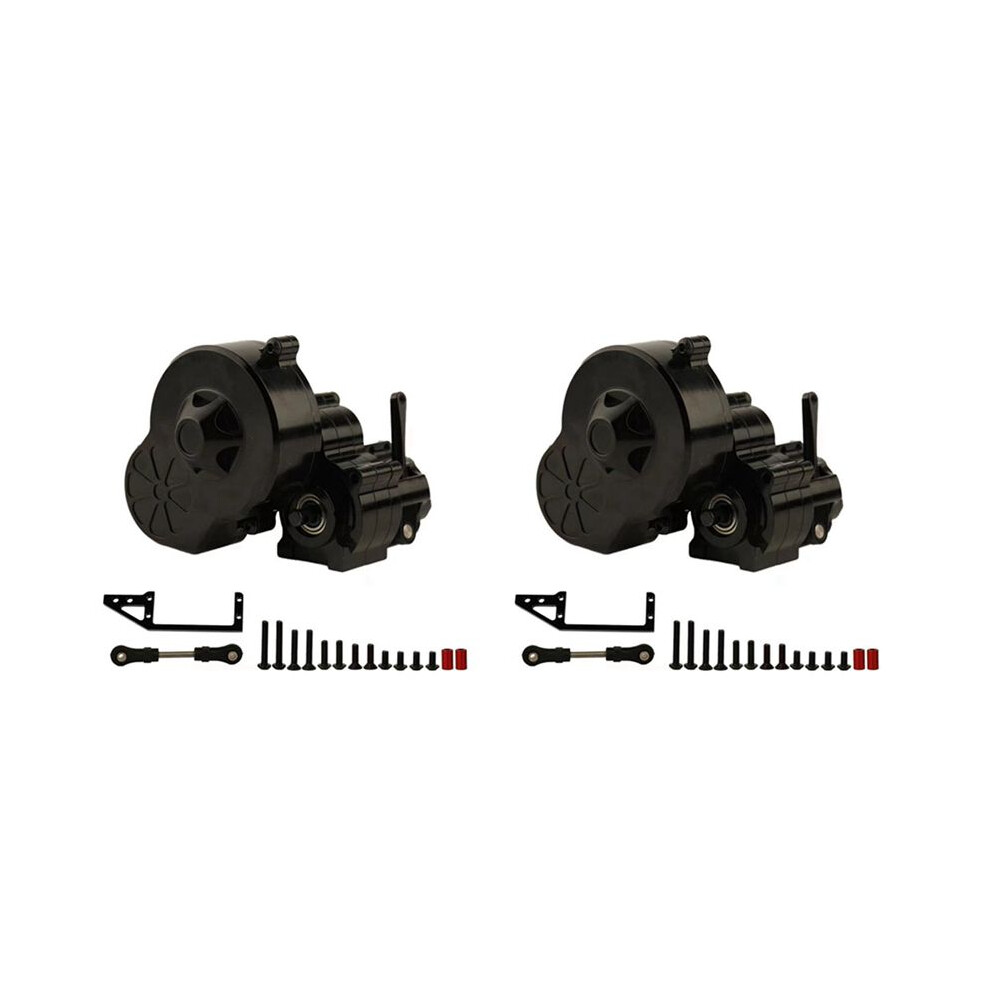 2X Metal Complete Gearbox Transmission Box With Dig Gear 1 Speed For 1/10 Rc Crawler Car Axial Scx10 Ax10 Wraith, Black 4713248505751