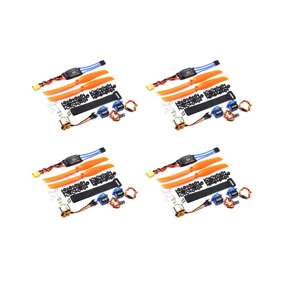 4X A2212 1400Kv Brushless Motor 30A Esc Xt60 Plug Sg90 9G Servo 8060 Propeller For Rc Fixed Wing Plane Helicopter 4712680539683