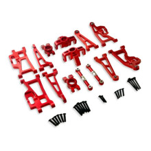 RC Car Accessories Metal Swing Arm Steering Cup Upgrade Set for MJX  Go 1/14 14209 14210 H14BM RC Car(Red)