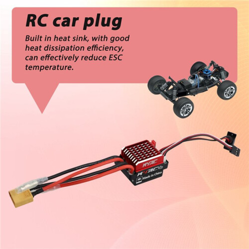 60A ESC RC Car ESC Brushed Electric Speed Controller 6V/2A BEC Replacement for 1/10 RC Car,XT60-Plug 2