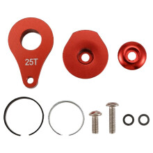 Buzina de Braço Servo de Direção 25T 1 Furo para Carro Rastreador RC Torque Peças de Atualização Servo Digital Vermelho