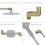Brushed Gold Solid Brass Shower Head Adapter, 90 Adjustable Shower Arm Extension, Leak Fit 5