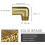 Brushed Gold Solid Brass Shower Head Adapter, 90 Adjustable Shower Arm Extension, Leak Fit 3