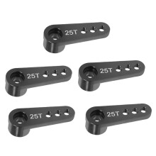 25T Aluminum Alloy RC Car Steering Servo Horn Arm for 1/10 1/8 RC Car Crawler Parts Black